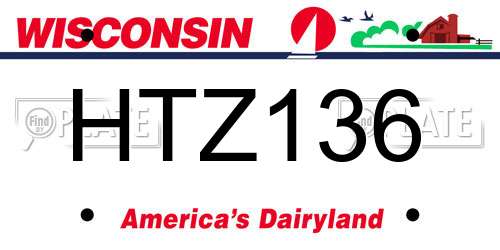 HTZ136 Wisconsin License Plate