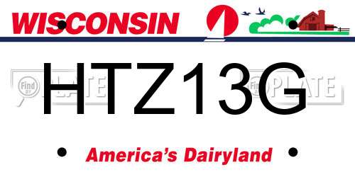 HTZ13G Wisconsin License Plate