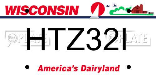 HTZ32I Wisconsin License Plate