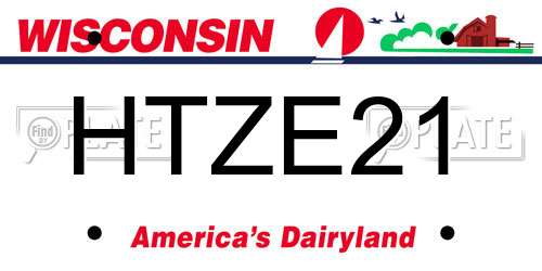 HTZE21 Wisconsin License Plate