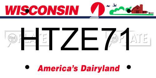 HTZE71 Wisconsin License Plate