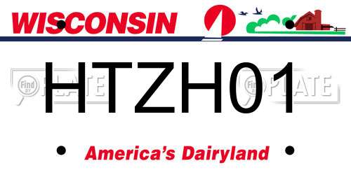 HTZH01 Wisconsin License Plate