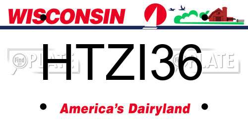 HTZI36 Wisconsin License Plate