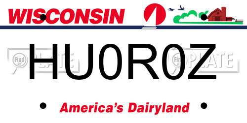 HU0R0Z Wisconsin License Plate