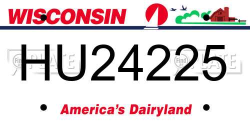 HU24225 Wisconsin License Plate
