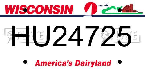 HU24725 Wisconsin License Plate