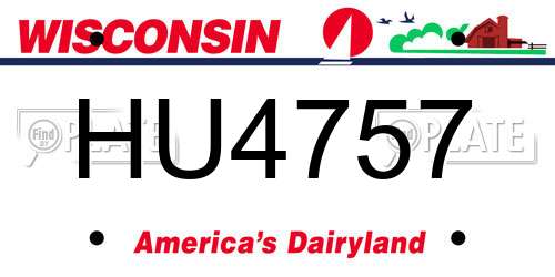 HU4757 Wisconsin License Plate