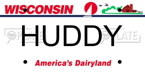 HUDDY Wisconsin License Plate