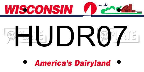 HUDR07 Wisconsin License Plate