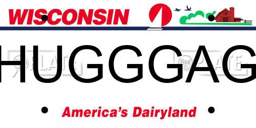 HUGGGAG Wisconsin License Plate