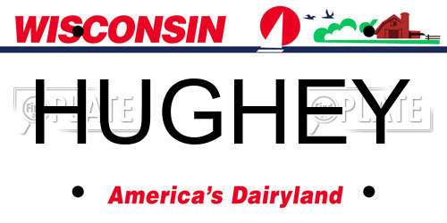 HUGHEY Wisconsin License Plate
