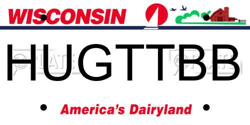HUGTTBB Wisconsin License Plate