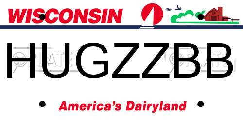 HUGZZBB Wisconsin License Plate
