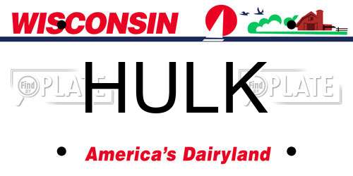 HULK Wisconsin License Plate