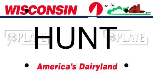HUNT Wisconsin License Plate