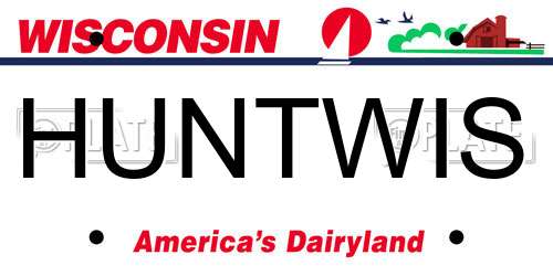HUNTWIS Wisconsin License Plate