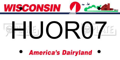 HUOR07 Wisconsin License Plate