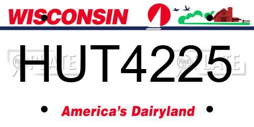 HUT4225 Wisconsin License Plate