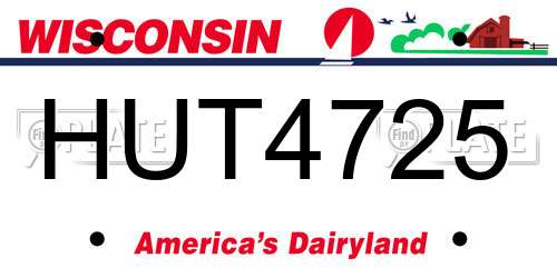 HUT4725 Wisconsin License Plate
