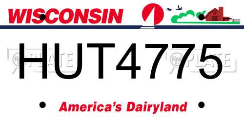 HUT4775 Wisconsin License Plate