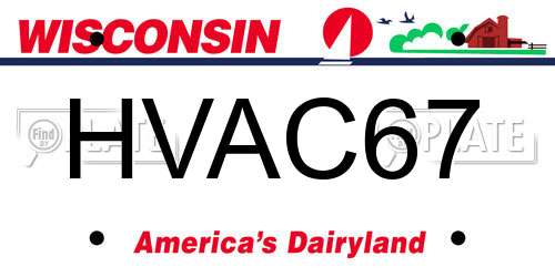 HVAC67 Wisconsin License Plate
