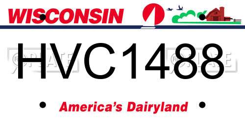 HVC1488 Wisconsin License Plate