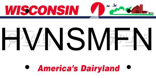 HVNSMFN Wisconsin License Plate