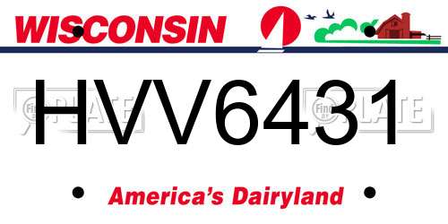 HVV6431 Wisconsin License Plate