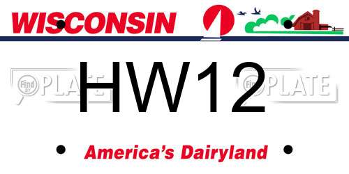 HW12 Wisconsin License Plate