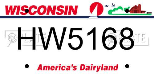 HW5168 Wisconsin License Plate