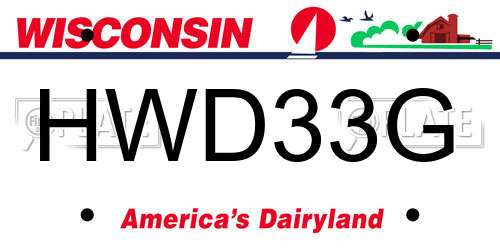 HWD33G Wisconsin License Plate