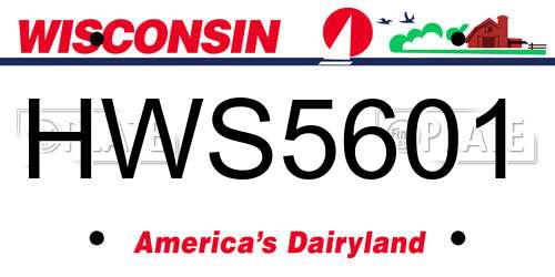 HWS5601 Wisconsin License Plate