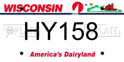 HY158 Wisconsin License Plate