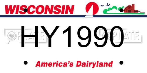 HY1990 Wisconsin License Plate