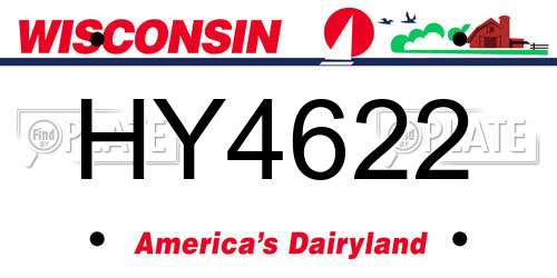 HY4622 Wisconsin License Plate
