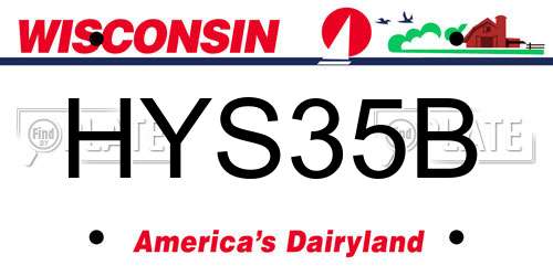 HYS35B Wisconsin License Plate