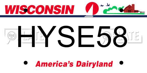 HYSE58 Wisconsin License Plate
