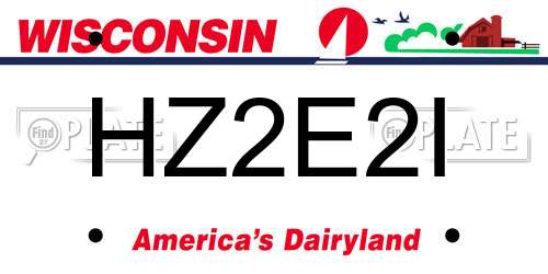 HZ2E2I Wisconsin License Plate