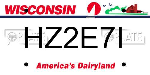 HZ2E7I Wisconsin License Plate