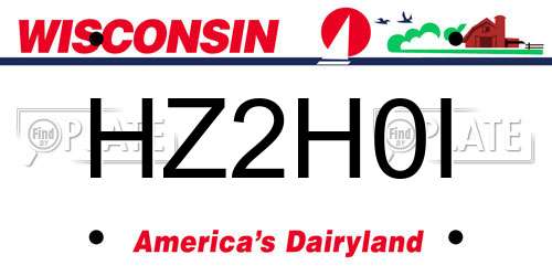 HZ2H0I Wisconsin License Plate