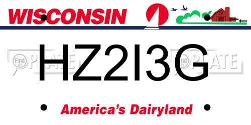 HZ2I3G Wisconsin License Plate