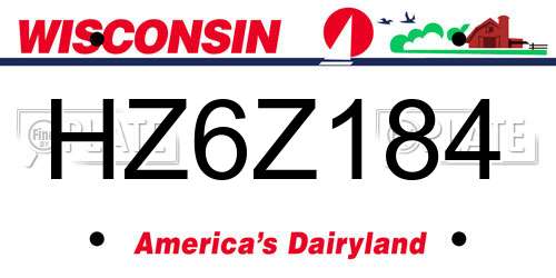 HZ6Z184 Wisconsin License Plate