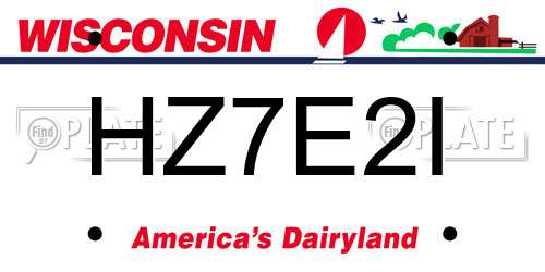 HZ7E2I Wisconsin License Plate
