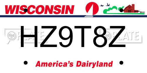 HZ9T8Z Wisconsin License Plate