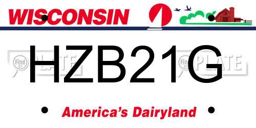HZB21G Wisconsin License Plate