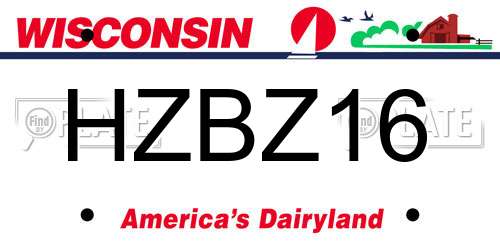 HZBZ16 Wisconsin License Plate