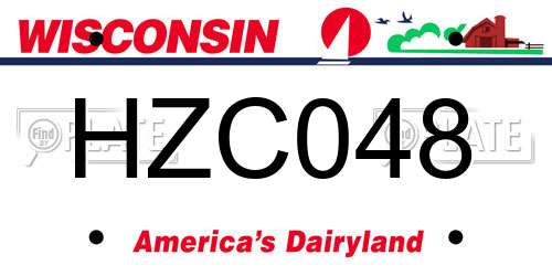 HZC048 Wisconsin License Plate