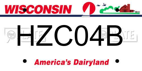 HZC04B Wisconsin License Plate