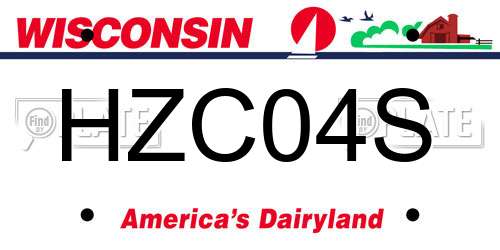 HZC04S Wisconsin License Plate
