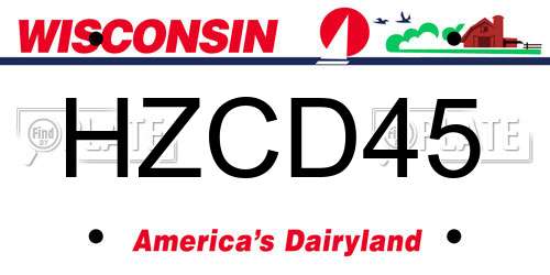 HZCD45 Wisconsin License Plate